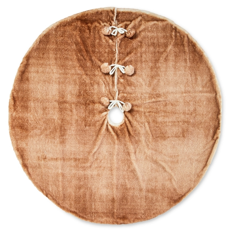 Brown Faux Fur Christmas Tree Skirt, 48" Diameter, by Holiday Time
